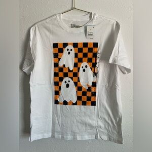 White Ghost Print Short Sleeve Tee